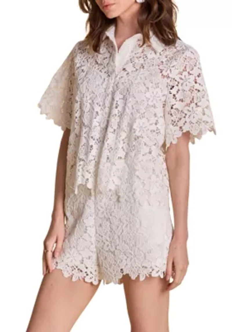 Lace Collared Top