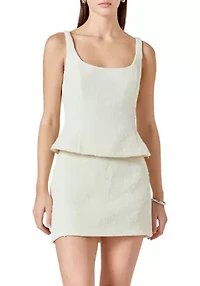 Tweed Skinny Strap Tank Top