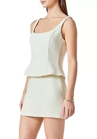 Tweed Skinny Strap Tank Top