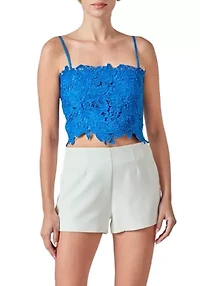 Lace Crop Fitted Top