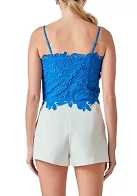 Lace Crop Fitted Top