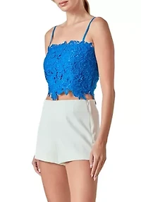 Lace Crop Fitted Top