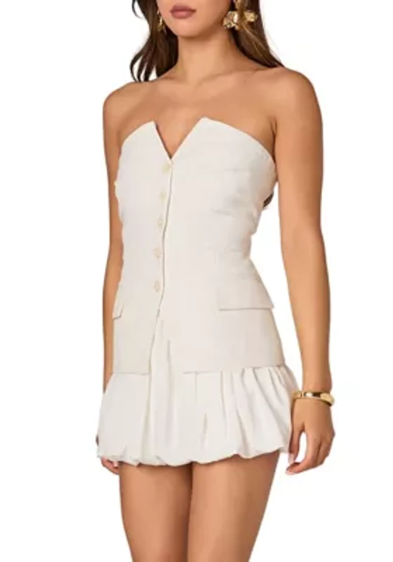 Linen Button Up Tube Top