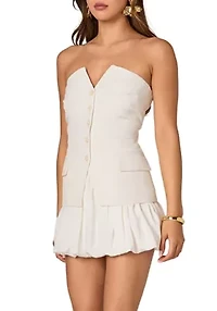 Linen Button Up Tube Top