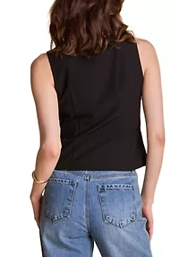 Front Bow Tie Stretch Top