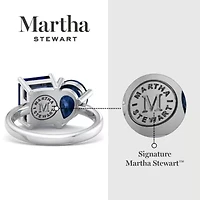Lab Created Martha Stewart / Carat Sapphire Two Stone Ring Sterling Silver
