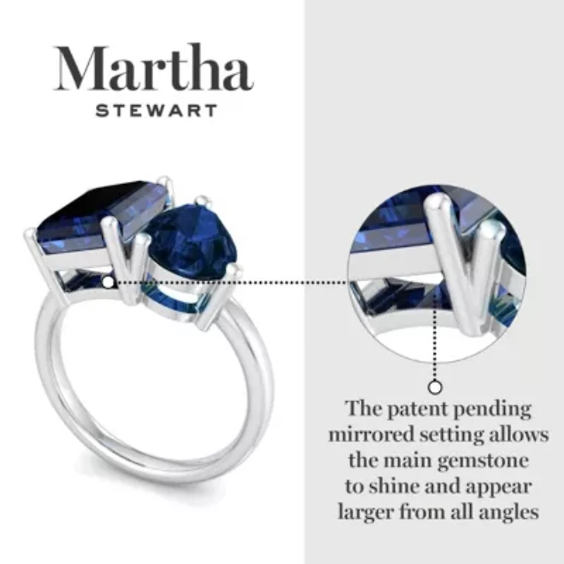 Lab Created Martha Stewart / Carat Sapphire Two Stone Ring Sterling Silver