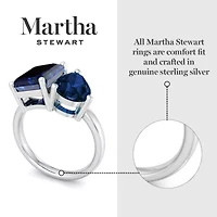 Lab Created Martha Stewart / Carat Sapphire Two Stone Ring Sterling Silver