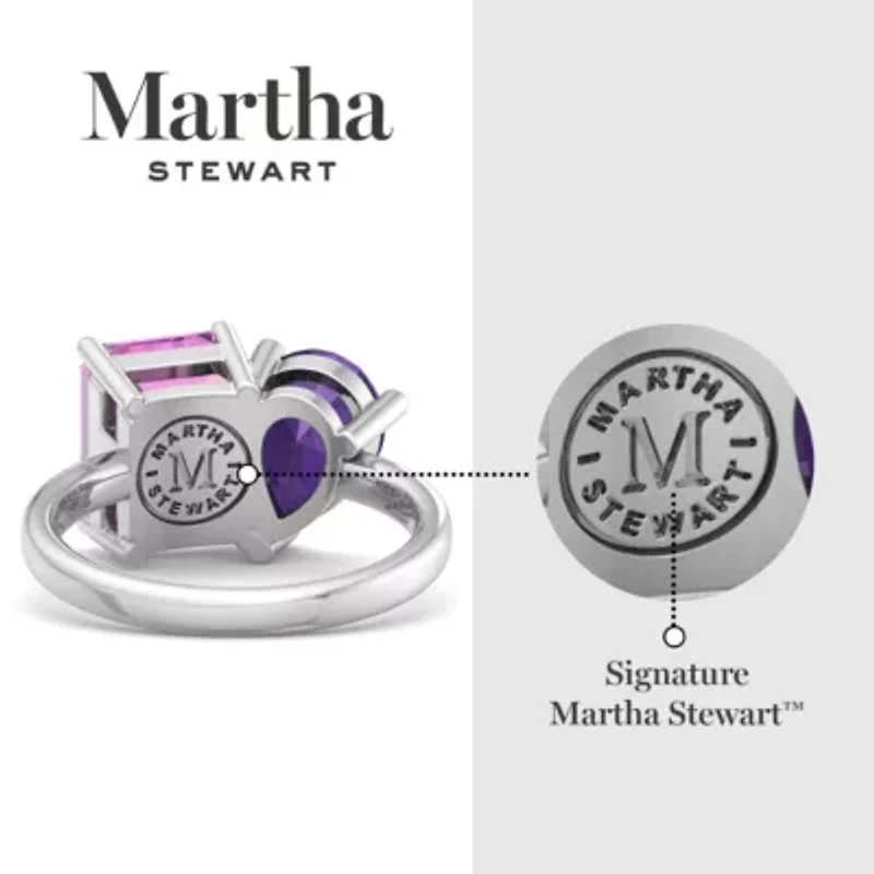 Lab Created Martha Stewart / Carat Pink Sapphire and Amethyst Two Stone Ring Sterling Silver