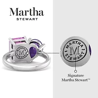 Lab Created Martha Stewart / Carat Pink Sapphire and Amethyst Two Stone Ring Sterling Silver