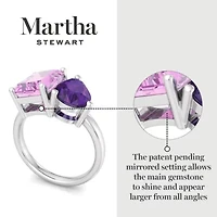 Lab Created Martha Stewart / Carat Pink Sapphire and Amethyst Two Stone Ring Sterling Silver