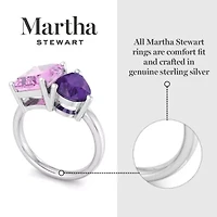 Lab Created Martha Stewart / Carat Pink Sapphire and Amethyst Two Stone Ring Sterling Silver