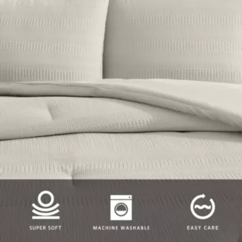 Variegated Waffle Microfiber Comforter Set