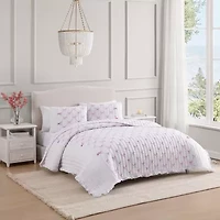 Maisy Bows 2-3 Piece All-Season Embellished Ruffle Microfiber Reversible Quilt Set