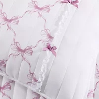 Maisy Bows 2-3 Piece All-Season Embellished Ruffle Microfiber Reversible Quilt Set