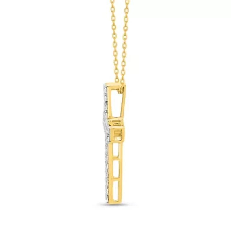 Lab Created 1CTW Grown Diamond Cross Pendant Sterling Silver