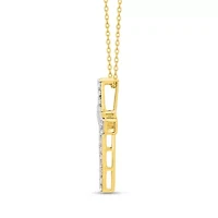 Lab Created 1CTW Grown Diamond Cross Pendant Sterling Silver