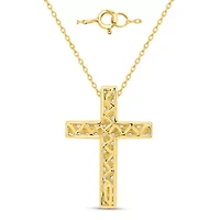 Lab Created 1CTW Grown Diamond Cross Pendant Sterling Silver