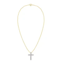 Lab Created 1CTW Grown Diamond Cross Pendant Sterling Silver