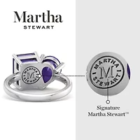 Lab Created Martha Stewart / Carat Amethyst Two Stone Ring Sterling Silver