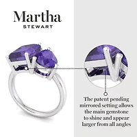 Lab Created Martha Stewart / Carat Amethyst Two Stone Ring Sterling Silver