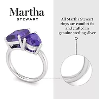 Lab Created Martha Stewart / Carat Amethyst Two Stone Ring Sterling Silver