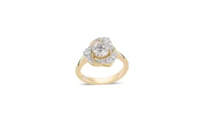 Lab Created 1CTW Grown Diamond Love Knot Ring Gold Plated Sterling Silver