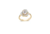 Lab Created 1CTW Grown Diamond Love Knot Ring Gold Plated Sterling Silver