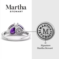 Lab Created Martha Stewart / Carat Amethyst Two Stone Ring Sterling Silver