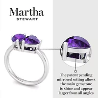 Lab Created Martha Stewart / Carat Amethyst Two Stone Ring Sterling Silver