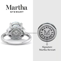 Lab Created Martha Stewart 4 1/ Carat Oval Shape Gemstone and Grown Diamond Ring Sterling Silver
