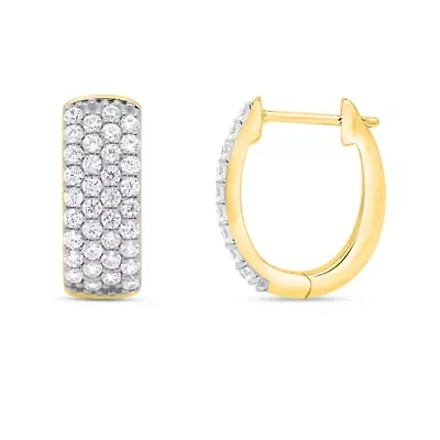 Lab Created 1CTW Grown Diamond Hoop Earrings Gold Plated Sterling Silver