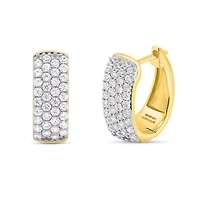 Lab Created 1CTW Grown Diamond Hoop Earrings Gold Plated Sterling Silver