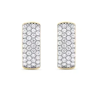 Lab Created 1CTW Grown Diamond Hoop Earrings Gold Plated Sterling Silver