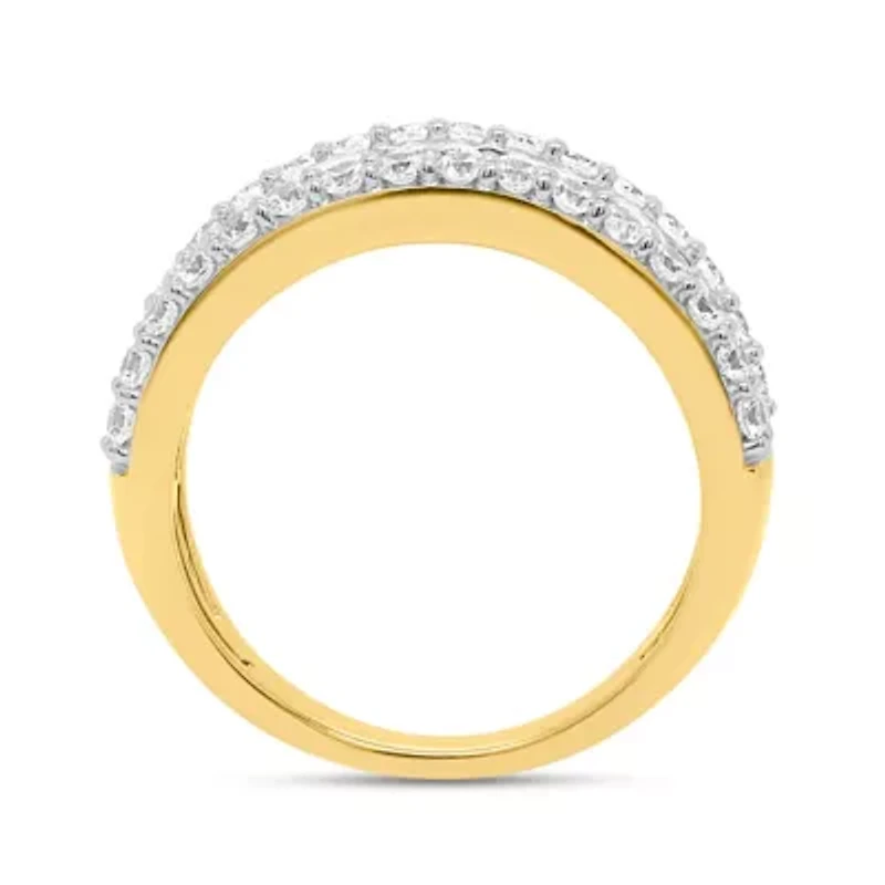Lab Created 2CTW Grown Diamond Fashion Ring Gold Plated Sterling Silver
