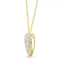 Lab Created 1CTW Grown Diamond Heart Pendant Gold Plated Sterling Silver