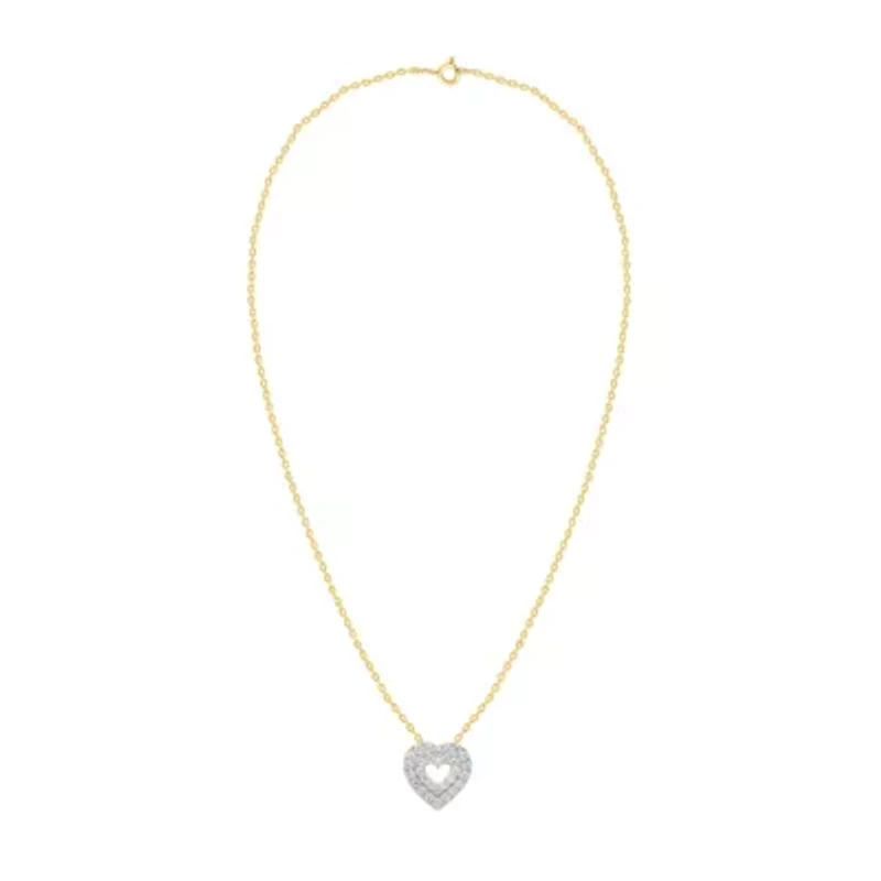 Lab Created 1CTW Grown Diamond Heart Pendant Gold Plated Sterling Silver