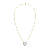 Lab Created 1CTW Grown Diamond Heart Pendant Gold Plated Sterling Silver