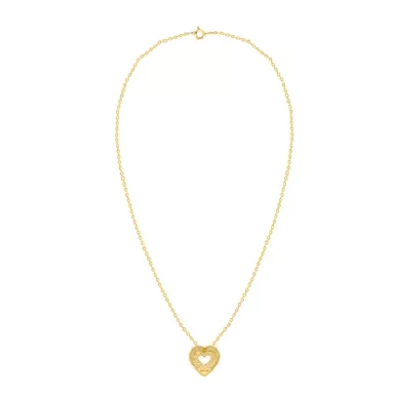 Lab Created 1CTW Grown Diamond Heart Pendant Gold Plated Sterling Silver