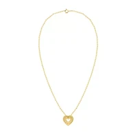 Lab Created 1CTW Grown Diamond Heart Pendant Gold Plated Sterling Silver