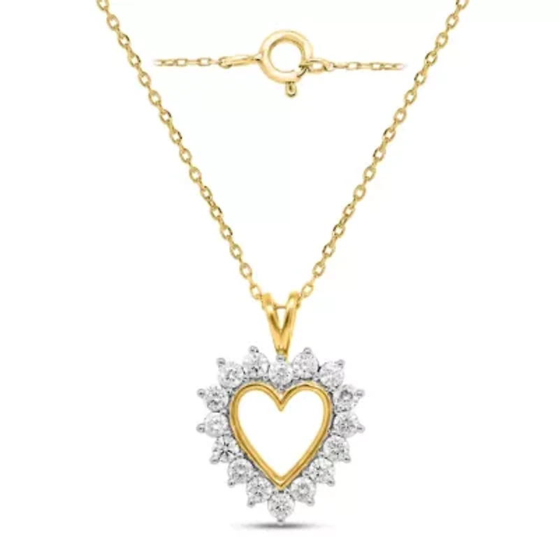 Lab Created 1CTW Grown Diamond Heart Pendant Sterling Silver