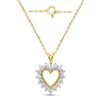 Lab Created 1CTW Grown Diamond Heart Pendant Sterling Silver