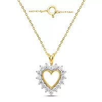 Lab Created 1CTW Grown Diamond Heart Pendant Sterling Silver