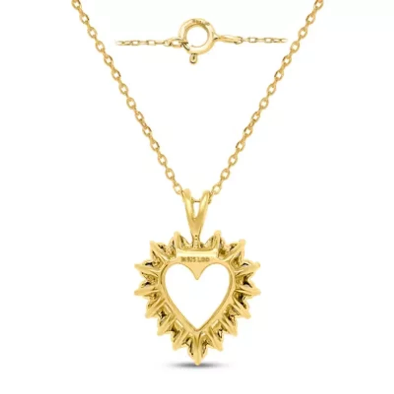 Lab Created 1CTW Grown Diamond Heart Pendant Sterling Silver