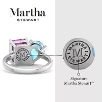 Lab Created Martha Stewart / Carat Sapphire and Blue Topaz Two Stone Ring Sterling Silver