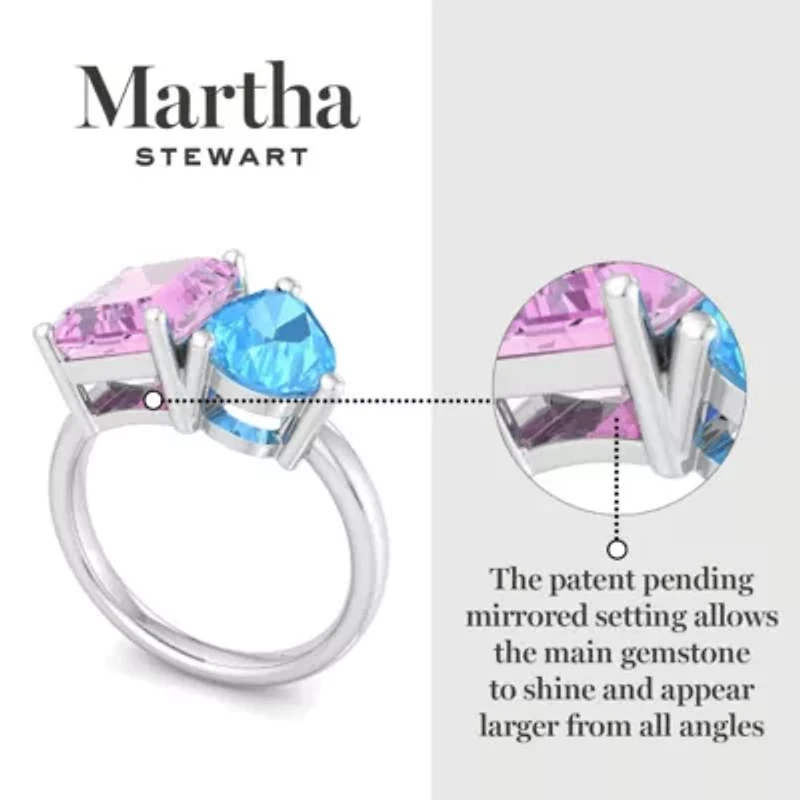 Lab Created Martha Stewart / Carat Sapphire and Blue Topaz Two Stone Ring Sterling Silver