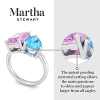 Lab Created Martha Stewart / Carat Sapphire and Blue Topaz Two Stone Ring Sterling Silver