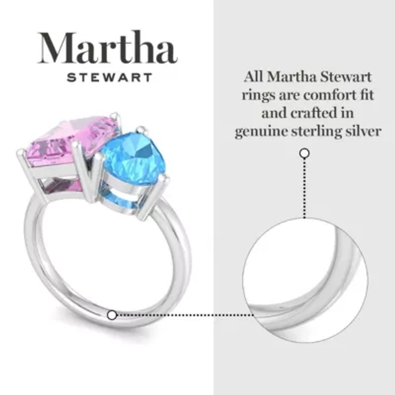 Lab Created Martha Stewart / Carat Sapphire and Blue Topaz Two Stone Ring Sterling Silver