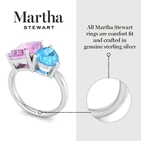 Lab Created Martha Stewart / Carat Sapphire and Blue Topaz Two Stone Ring Sterling Silver