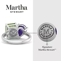Lab Created Martha Stewart Carat Peridot and Amethyst Two Stone Ring Sterling Silver